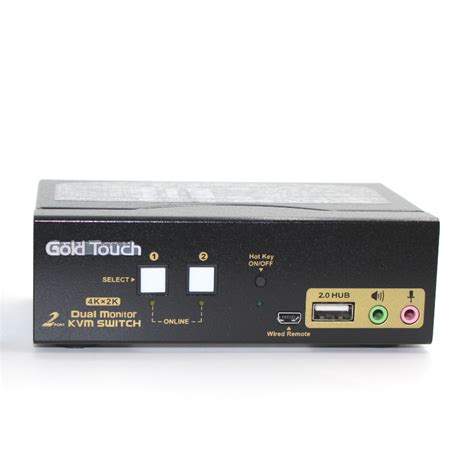 2Port Dual HDMI KVM switch (with audio) – Gold Touch