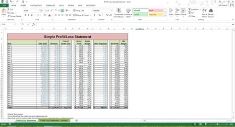 how to create a profit and loss statement in excel 2 — excelxo.com