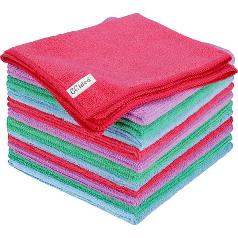 CCidea 12 Pack Microfiber Cleaning Cloth, Lint Free Reusable Dish Towels, Microfiber Towel for ...
