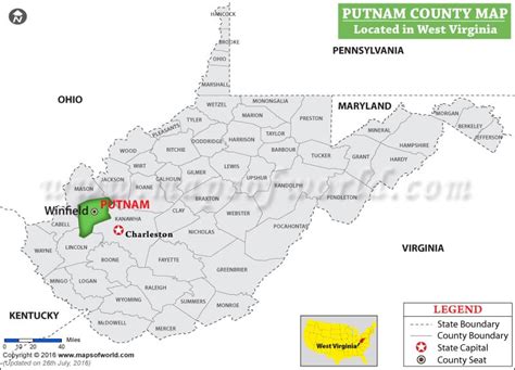 Putnam County Map, West Virginia