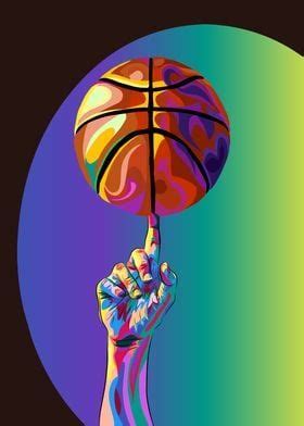 'Basketball in pop art' Poster, picture, metal print, paint by Ihsa Nuddin | Displate | Desen