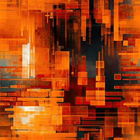 Premium AI Image | Digital glitches modern vibrant orange pixel pattern