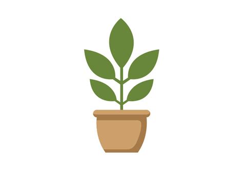 Potted Plant Flat Vector - SuperAwesomeVectors