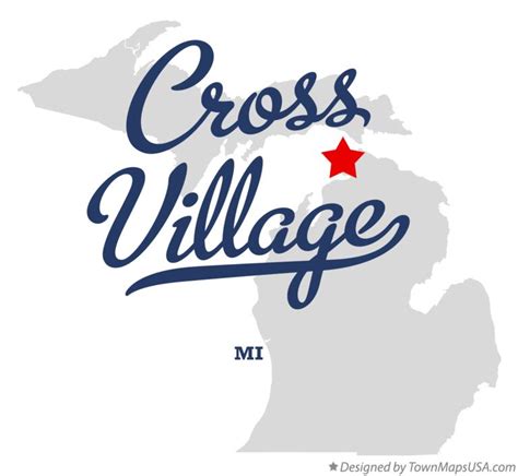 Map of Cross Village, MI, Michigan