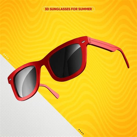 Free PSD | Red sunglasses with black lens