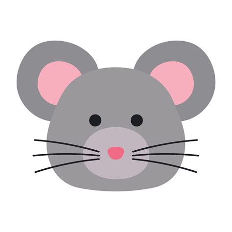 Cute Mouse Face Rodent Animal Character in Animated Cartoon Vector Illustration 16461446 Vector ...