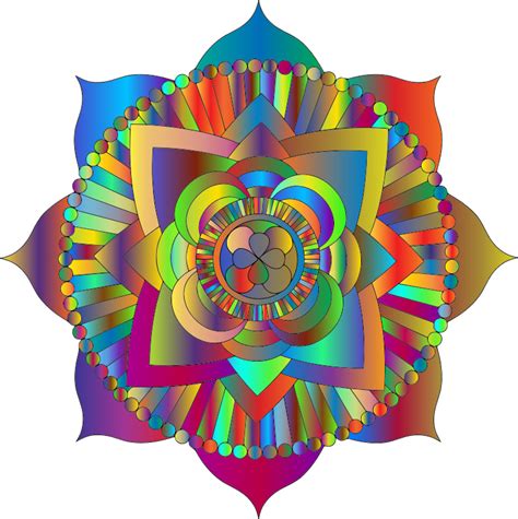 Prismatic Lotus Mandala Line Art 3 - Openclipart