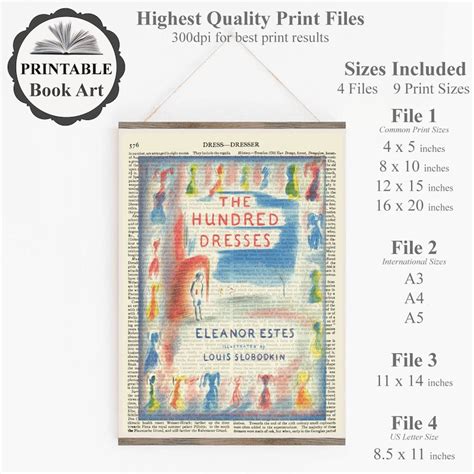 Printable 'the Hundred Dresses' Book Cover Art on Old - Etsy