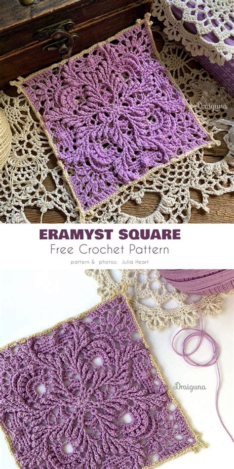 5 Amazing Squares with a Border Free Crochet Patterns | Crochet mandala pattern, Crochet motif ...