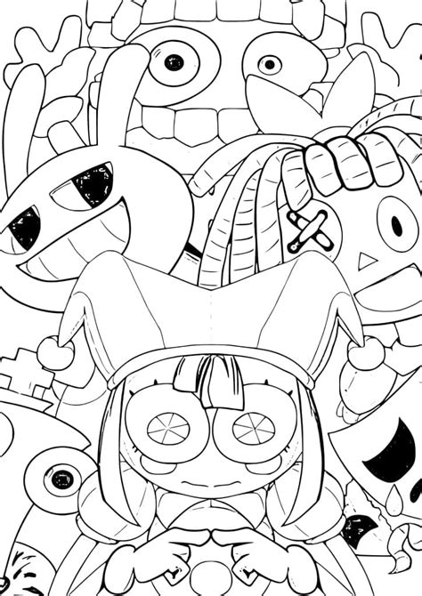 Drawing of The Amazing Digital Circus coloring page - Download, Print or Color Online for Free