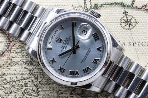 2004 Rolex Day Date Platinum Ice Blue Dial Ref. 118206 (Full Set) - Rolex Passion Market