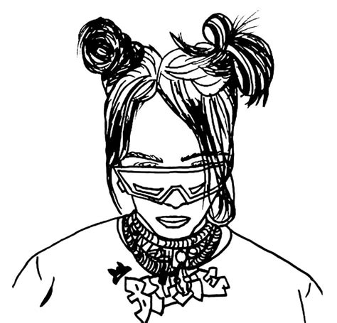 Billie Eilish with Glasses coloring page - Download, Print or Color Online for Free