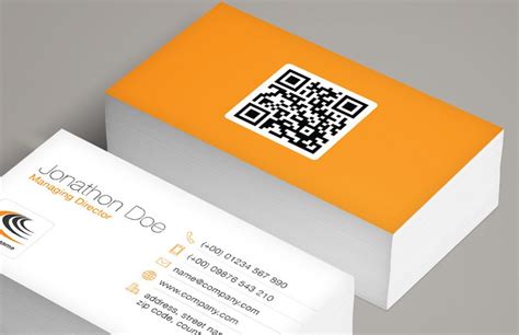 QR Code Business Card Template — Medialoot