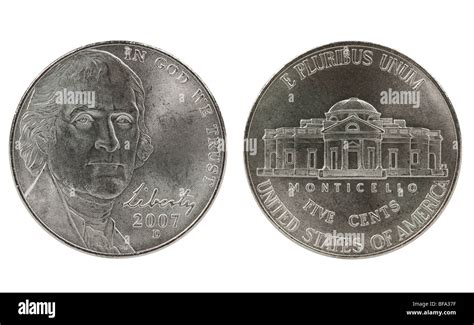 Thomas Jefferson nickel coin Stock Photo - Alamy