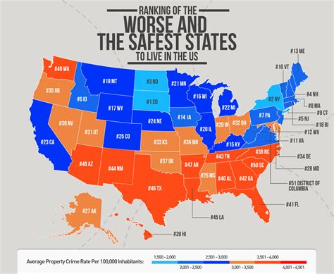 [OS] The Worse And Safest States To Live In The US [1920x1576 pix] : r/MapPorn