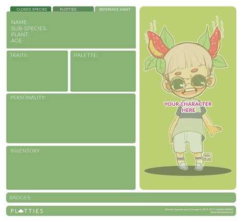 F2U | NEW! Plottie Reference Sheet Template by HANIICU on DeviantArt