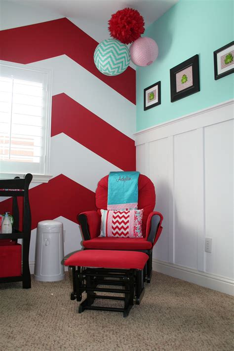 Teal, Red and Pink Nursery Decor Ideas