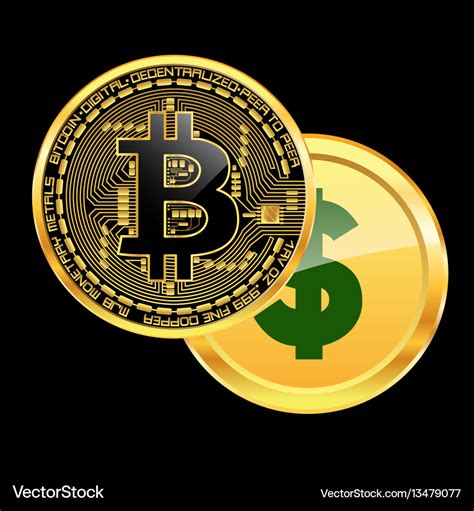 Crypto currency bitcoin beats dollar concept Vector Image