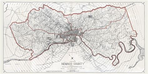 1911 Map of Henrico County Virginia | Etsy