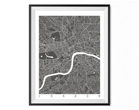 LONDON Map Art Print / England Poster / LONDON Wall Art Decor | Etsy