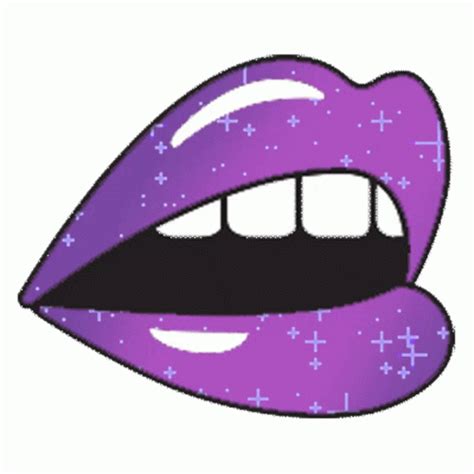 Purple Purple Glitter Lips Sticker - Purple Purple Glitter Lips Purple Sparkle Lips - Discover ...