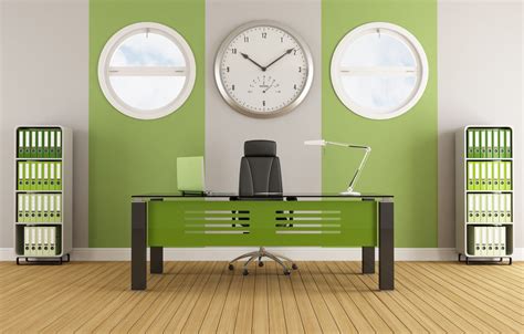 Wallpaper green, interior, modern, office, Green, interior, office, contemporary, stylish design ...