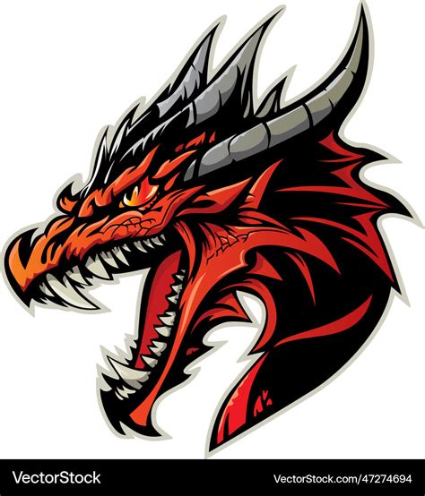 Dragon head Royalty Free Vector Image - VectorStock