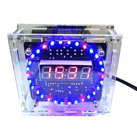 Diy Ds1302 Rotating Led Electronic Clock Kit | C51 Diy Kit Electronic ...