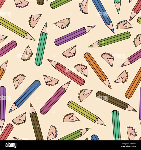 Seamless pattern background pencil. School design vector. Study wallpaper. Education clipart ...