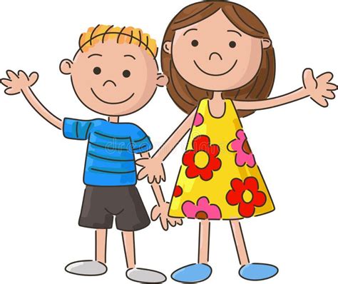 Cartoon Little Kids Holding Hand Stock Vector - Illustration of ...