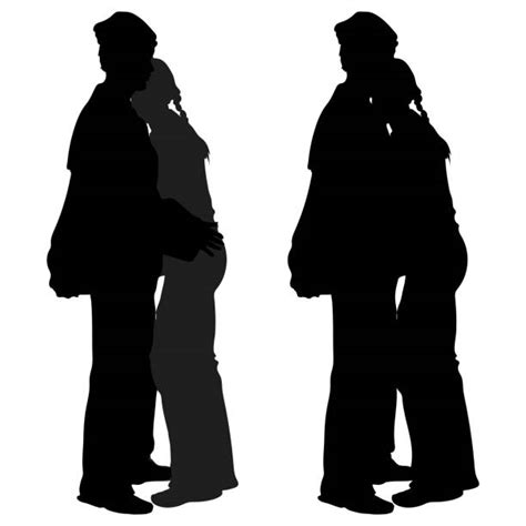 2 People Hugging Silhouette Illustrations, Royalty-Free Vector Graphics ...