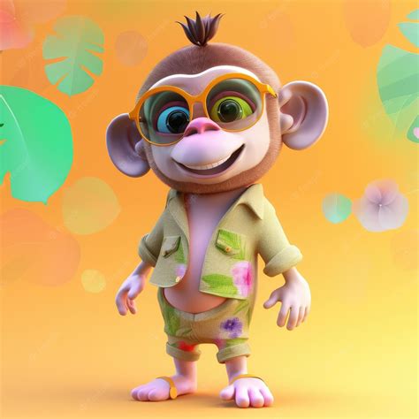 Premium Photo | Funny monkey wearing sunglasses on a colorful background Generative AI