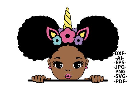 Afro Unicorn Graphic by 1uniqueminute · Creative Fabrica