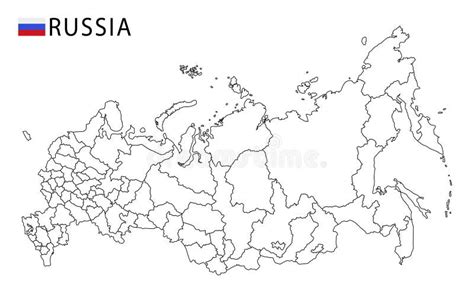 Black And White Map Of Russia