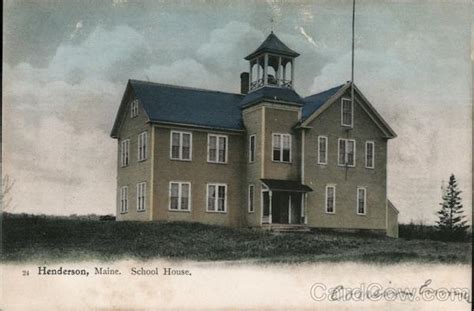 School House, Henderson Brownville, ME Postcard