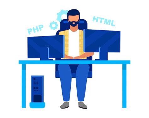 Premium Vector | Programmer, coder flat vector illustration. software ...