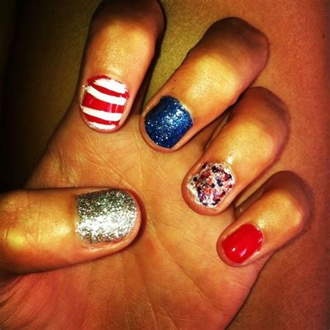 35+ Patriotic Nail Designs To Show off Your Red White and Blue | HubPages Silver Sparkle Nails ...