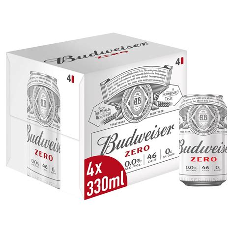 Budweiser Zero Alcohol Free Lager 4x330ml - Antwerp Wholesale Drinks