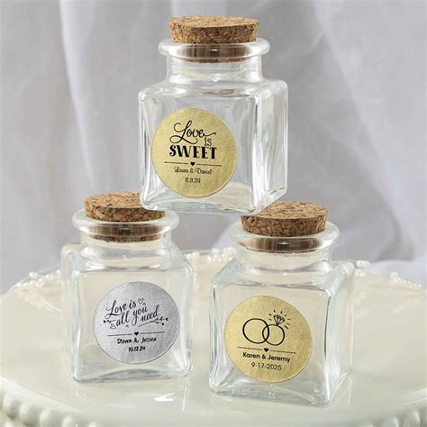 Personalized Metallics Collection Square Clear Glass Treat Jar - Famous ...