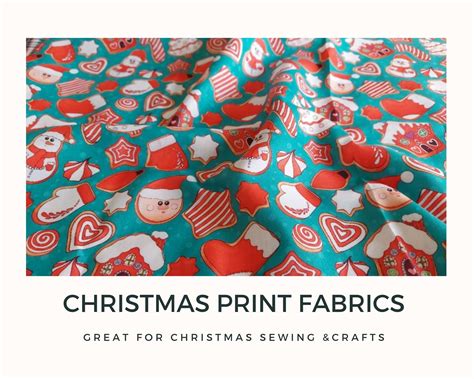 Christmas Print fabric in Christmas themes like Santa, holly leaves