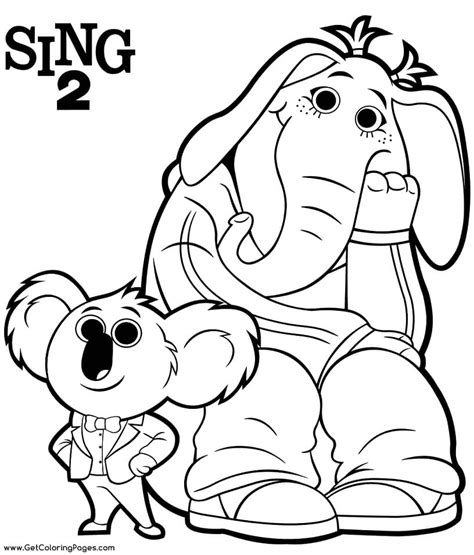 Sing 2 Meena and Buster Moon Coloring Page - Free Printable Coloring Pages