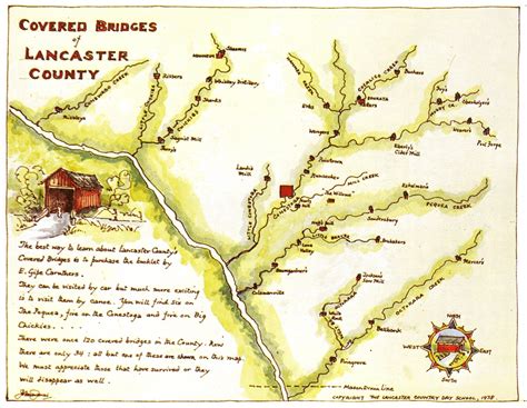 1978 map of Lancaster County’s Covered Bridges – Uncharted Lancaster