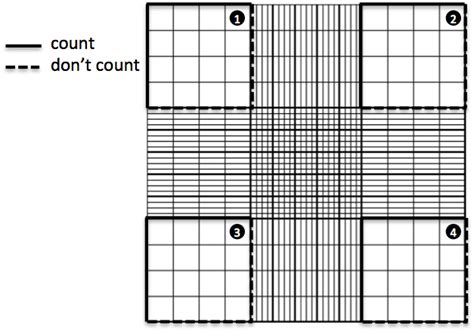 Hemocytometer: squares to count • Hemocytometer