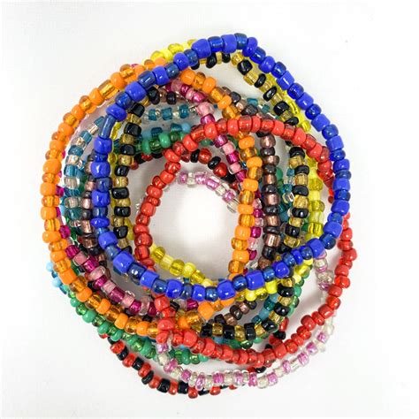 7" Glass Bead Bracelets - 12 Assorted Colors (Dozen) - Walmart.com ...