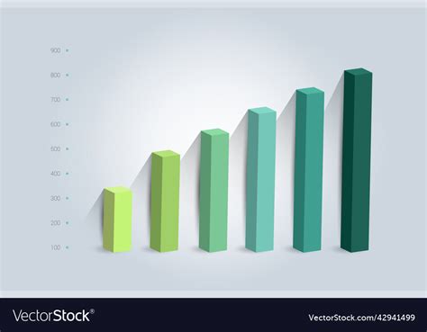 3d chart graph simply color editable infographics Vector Image