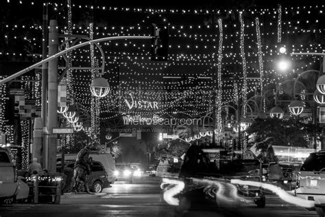 The Scottsdale Art Walk at Night black and white Photography