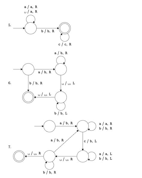 For each Turing machine diagram in exercises 5-7, | Chegg.com