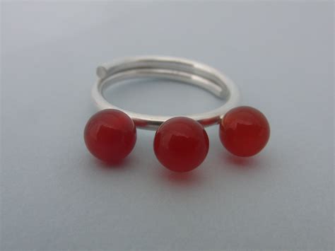 Red Carnelian Red Carnelian Ring Sterling Silver Ring Statement Ring Handmade Ring Adjustable ...