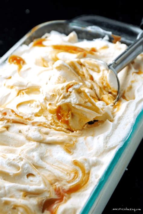 Vanilla Caramel Swirl Ice Cream Recipe (No Churn!) | Stress Baking