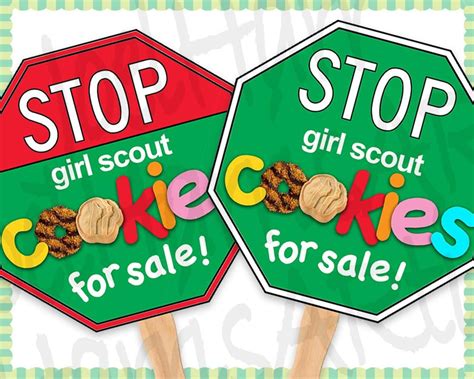 Girl Scout Cookies STOP Sign Cookie Booth Printable 2 Versions - Etsy ...